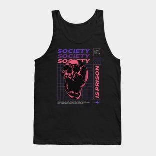 Anti Society Is Prison Rebel Anarchist Skull Urban wear Tank Top